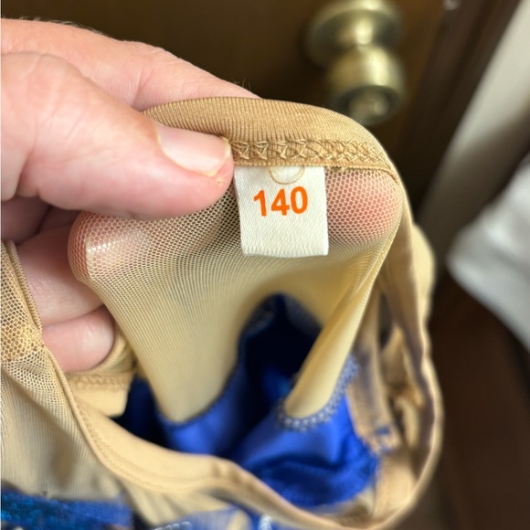 IBTOM CASTLE Elegant Blue Chiffon Ballet Dance Dress for Kids - Picture 7 of 10